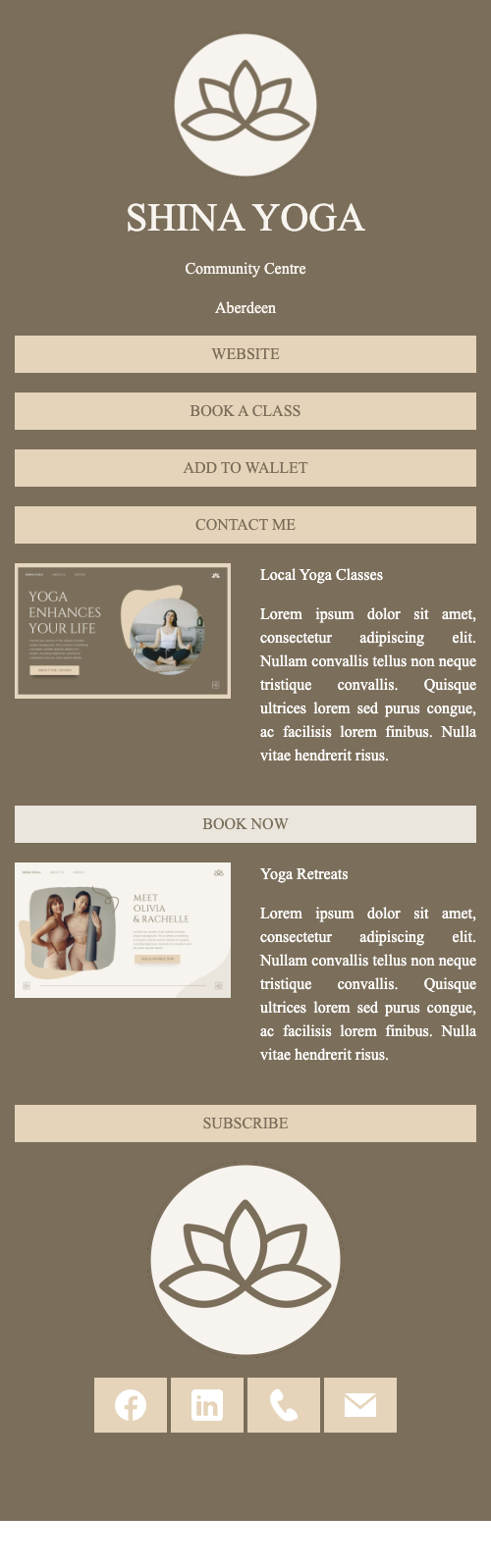 Yoga Classes Demo Ping Page screencapture